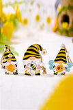 3-Pack Bee Wood Gnome Ornaments - Trendsi