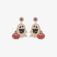 Ghost Rhinestone Alloy Earrings - Flyclothing LLC