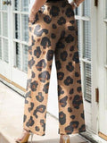 Leopard Wide Leg Pants - Trendsi