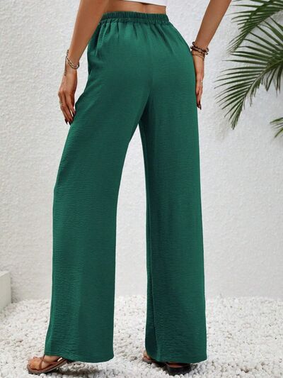 Wide Leg Drawstring Pants - Flyclothing LLC