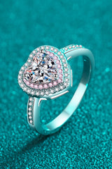 1 Carat Moissanite Heart 925 Sterling Silver Ring - Flyclothing LLC