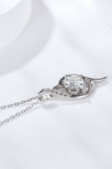 Platinum-Plated 1 Carat Moissanite Pendant Necklace - Flyclothing LLC