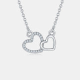 Moissanite 925 Sterling Silver Heart Necklace - Flyclothing LLC