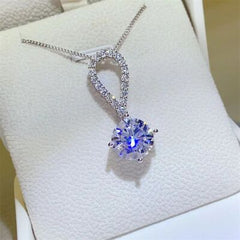 5 Carat Moissanite 925 Sterling Silver Teardrop Necklace - Flyclothing LLC