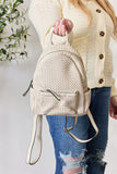 SHOMICO PU Leather Woven Backpack - Flyclothing LLC