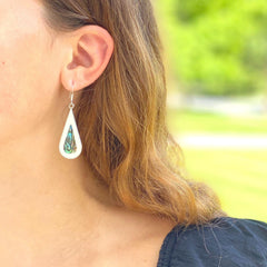 Teardrop Abalone and Mother of Pearl Drop Earrings - Flyclothing LLC