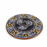 Handmade Pottery 8" Trivet or Wall Hanging, Blue - Encantada - Flyclothing LLC