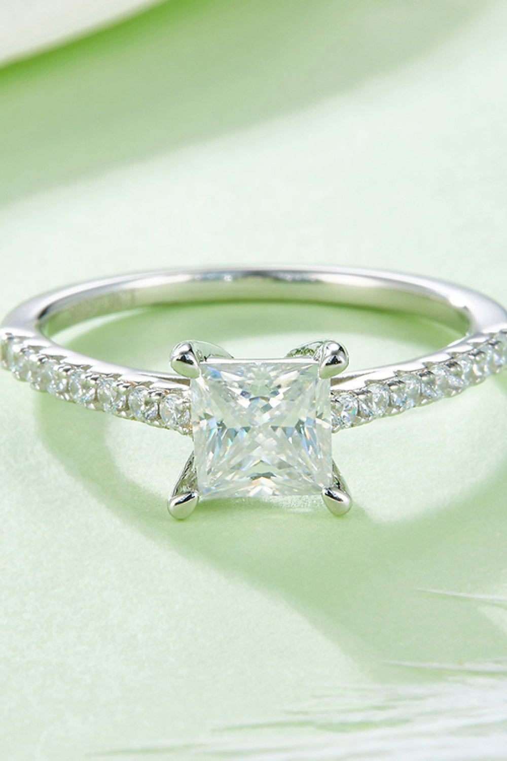 1.21 Carat Moissanite 925 Sterling Silver Side Stone Ring - Flyclothing LLC