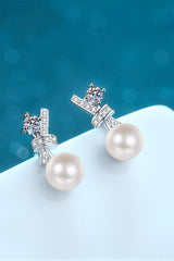 Pearl Moissanite Stud Earrings - Flyclothing LLC