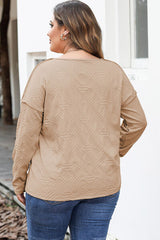 Plus Size Exposed Seam Dropped Shoulder T-Shirt - Flyclothing LLC