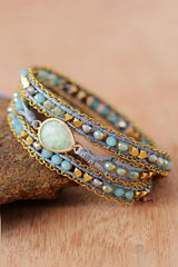 Handmade Teardrop Shape Triple Layer Beaded Bracelet - Flyclothing LLC