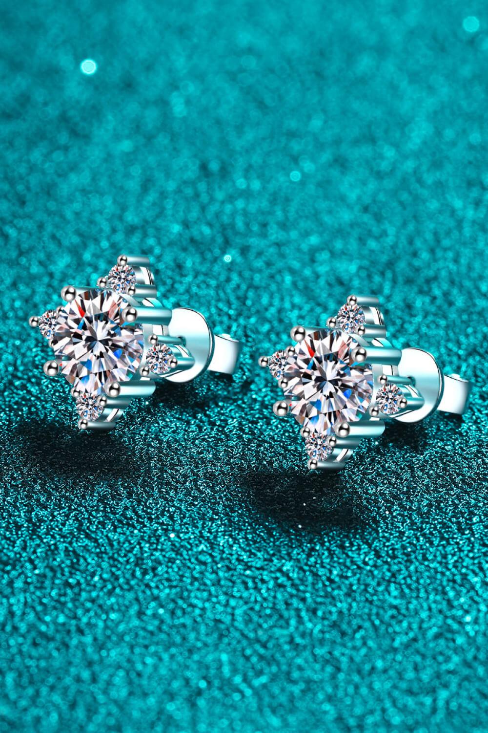 Four Leaf Clover 2 Carat Moissanite Stud Earrings - Flyclothing LLC