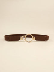 Double Ring Buckle Elastic PU Belt - Flyclothing LLC