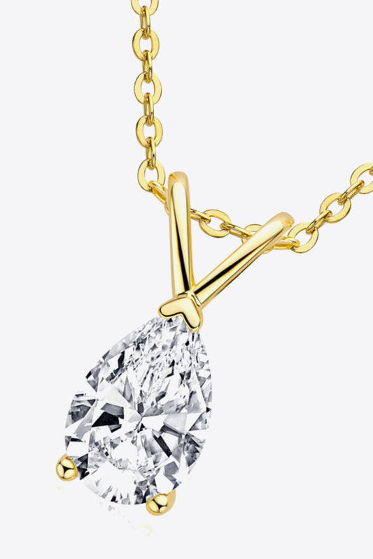 1.5 Carat Moissanite Pendant 925 Sterling Silver Necklace - Flyclothing LLC