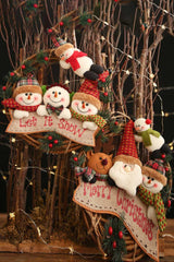 Christmas Rattan Wreath Gnome Ornaments - Trendsi