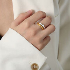 18K Gold-Plated Open Ring - Trendsi