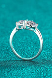 Rhodium-Plated 2 Carat Moissanite Ring - Flyclothing LLC