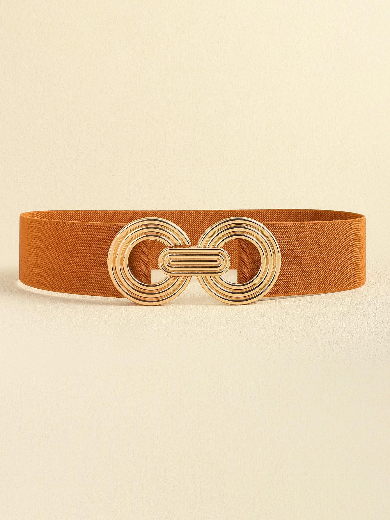 Geometric Buckle Elastic Wide Belt - Flyclothing LLC