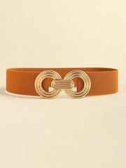 Geometric Buckle Elastic Wide Belt - Flyclothing LLC