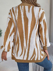 Open Front Animal Print Cardigan - Flyclothing LLC