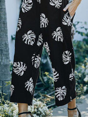 Printed Spaghetti Strap Jumpsuit with Pockets - Flyclothing LLC