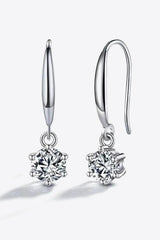 2 Carat Moissanite 6-Prong Drop Earrings - Trendsi