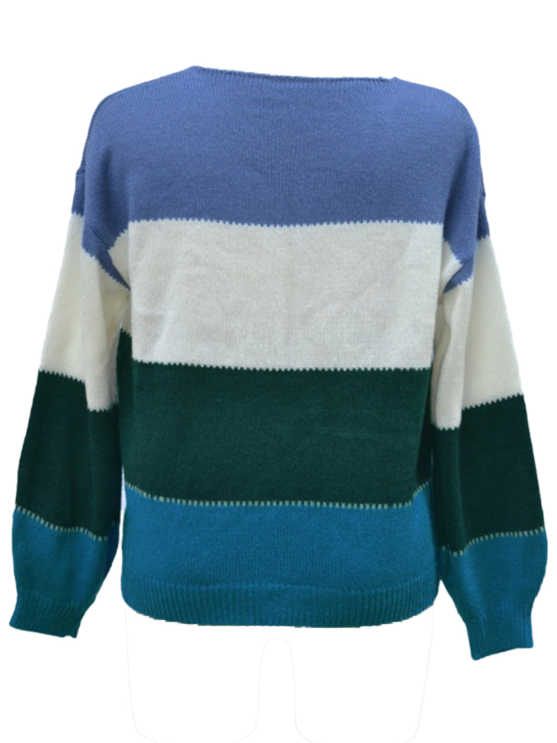 Color Block Round Neck Sweater