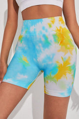 Tie-Dye Wide Waistband Sports Shorts - Flyclothing LLC