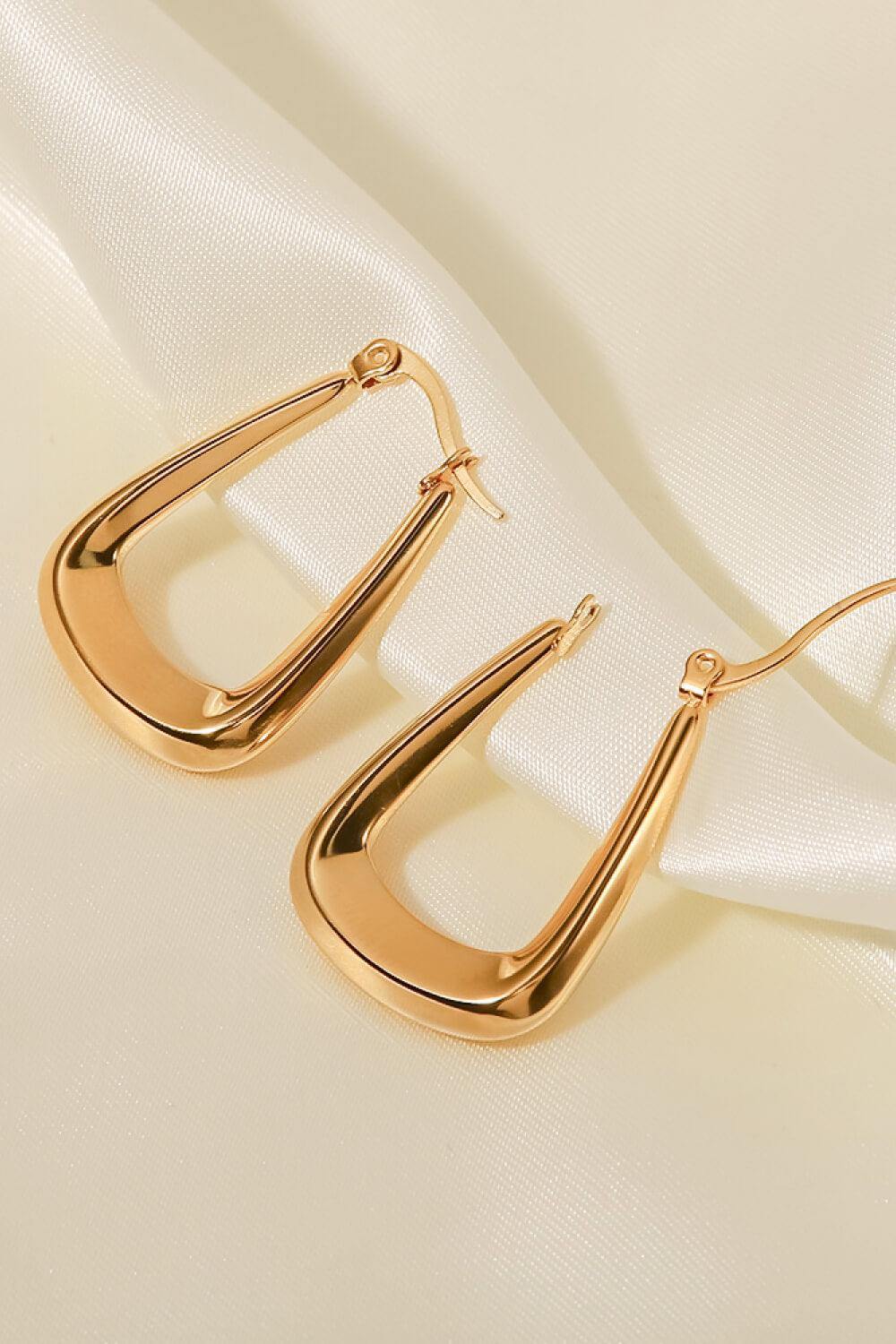 18K Gold-Plated Geometric Earrings - Trendsi