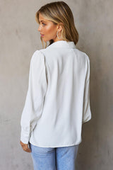 Gathered Detail Puff Sleeve Shirt - Flyclothing LLC