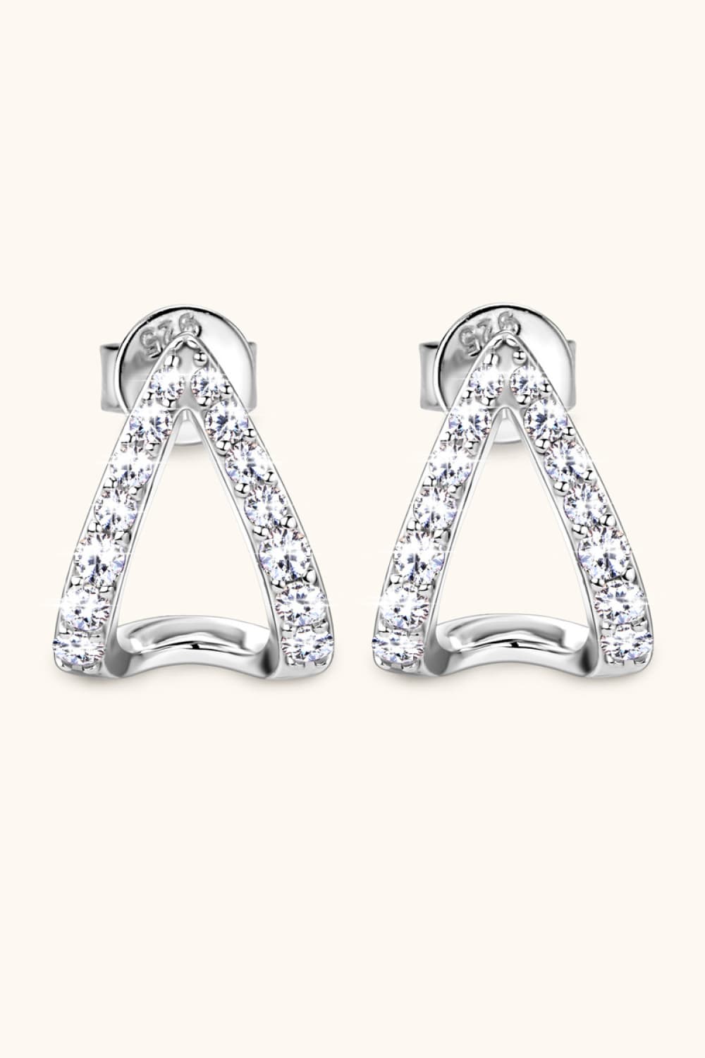 Moissanite Minimalist 925 Sterling Silver Earrings - Flyclothing LLC