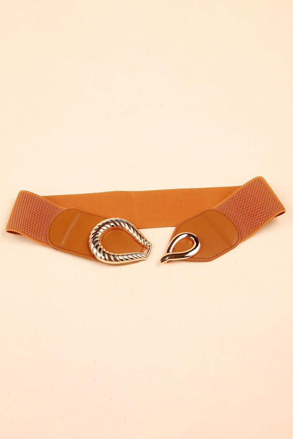 Ribbed Alloy Buckle Elastic Belt - Flyclothing LLC