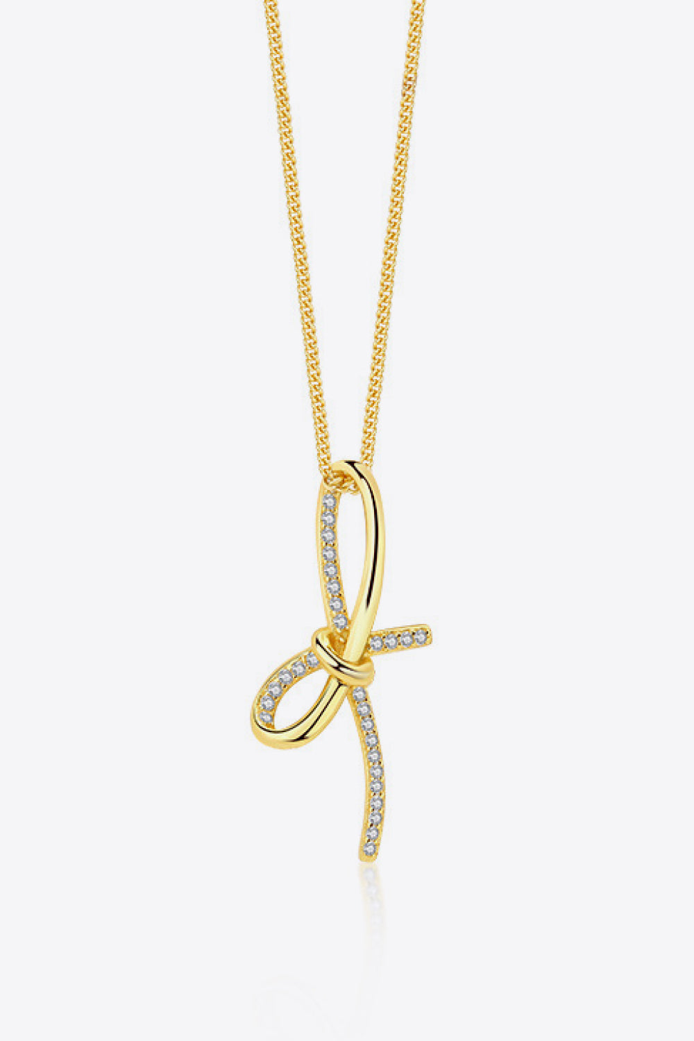 Zircon Bow Pendant Necklace - Flyclothing LLC