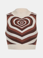 Heart Mock Neck Sweater Vest - Flyclothing LLC