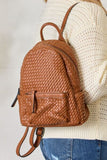 SHOMICO PU Leather Woven Backpack - Flyclothing LLC