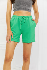 Blumin Apparel Too Good Full Size Ribbed Shorts in Green - Flyclothing LLC