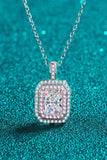 1 Carat Moissanite Geometric Pendant Chain Necklace - Flyclothing LLC