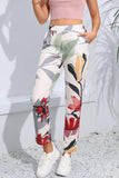 Floral Print Cropped Pants with Pockets - Flyclothing LLC