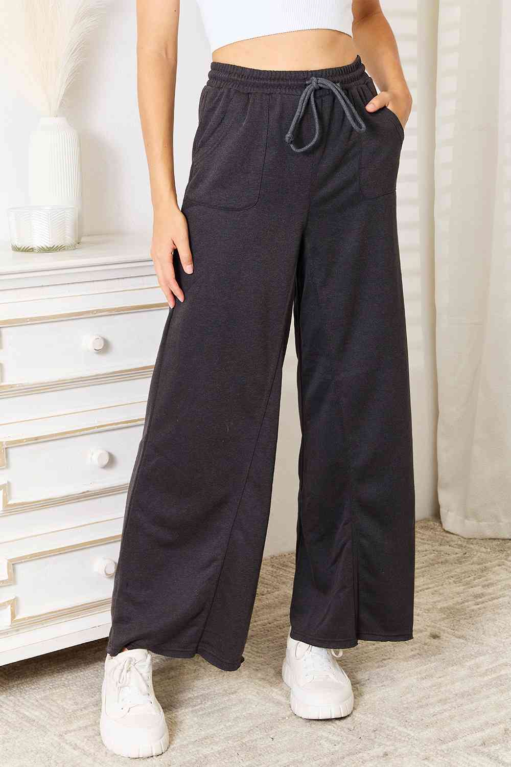 Basic Bae Wide Leg Pocketed Pants - Flyclothing LLC