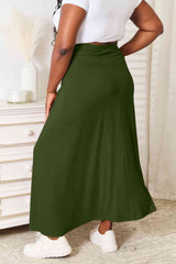 Double Take Full Size Soft Rayon Drawstring Waist Maxi Skirt Rayon - Flyclothing LLC