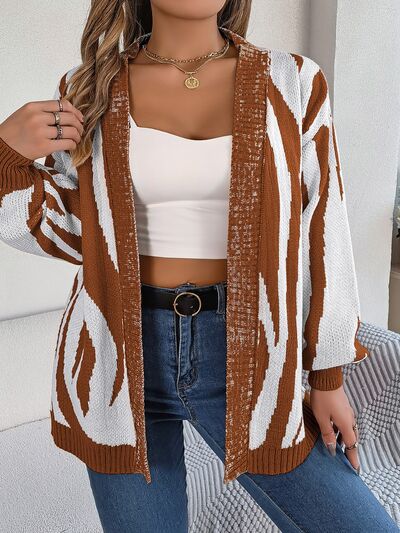 Open Front Animal Print Cardigan - Flyclothing LLC