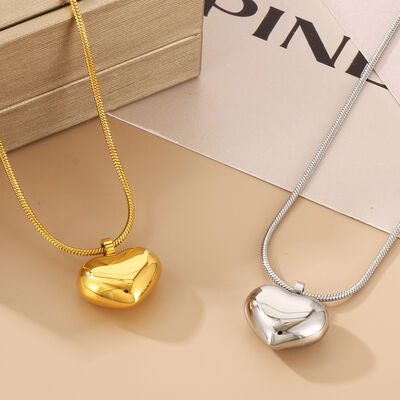 Stainless Steel Heart Pendant Necklace - Flyclothing LLC