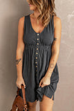 Sleeveless Button Down Mini Dress - Flyclothing LLC