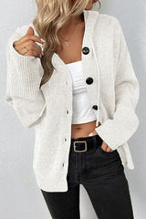 Drawstring Button Up Hooded Cardigan - Trendsi