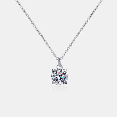 1 Carat Moissanite 925 Sterling Silver Necklace - Flyclothing LLC