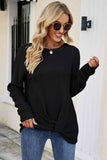 Twisted Round Neck Sweater - Flyclothing LLC