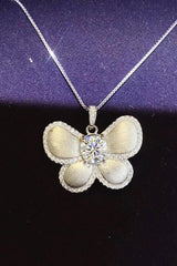 1 Carat Moissanite Butterfly Pendant Necklace - Flyclothing LLC