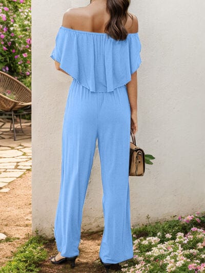 Off-Shoulder Wide Leg Jumpsuit - Flyclothing LLC