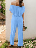 Off-Shoulder Wide Leg Jumpsuit - Flyclothing LLC