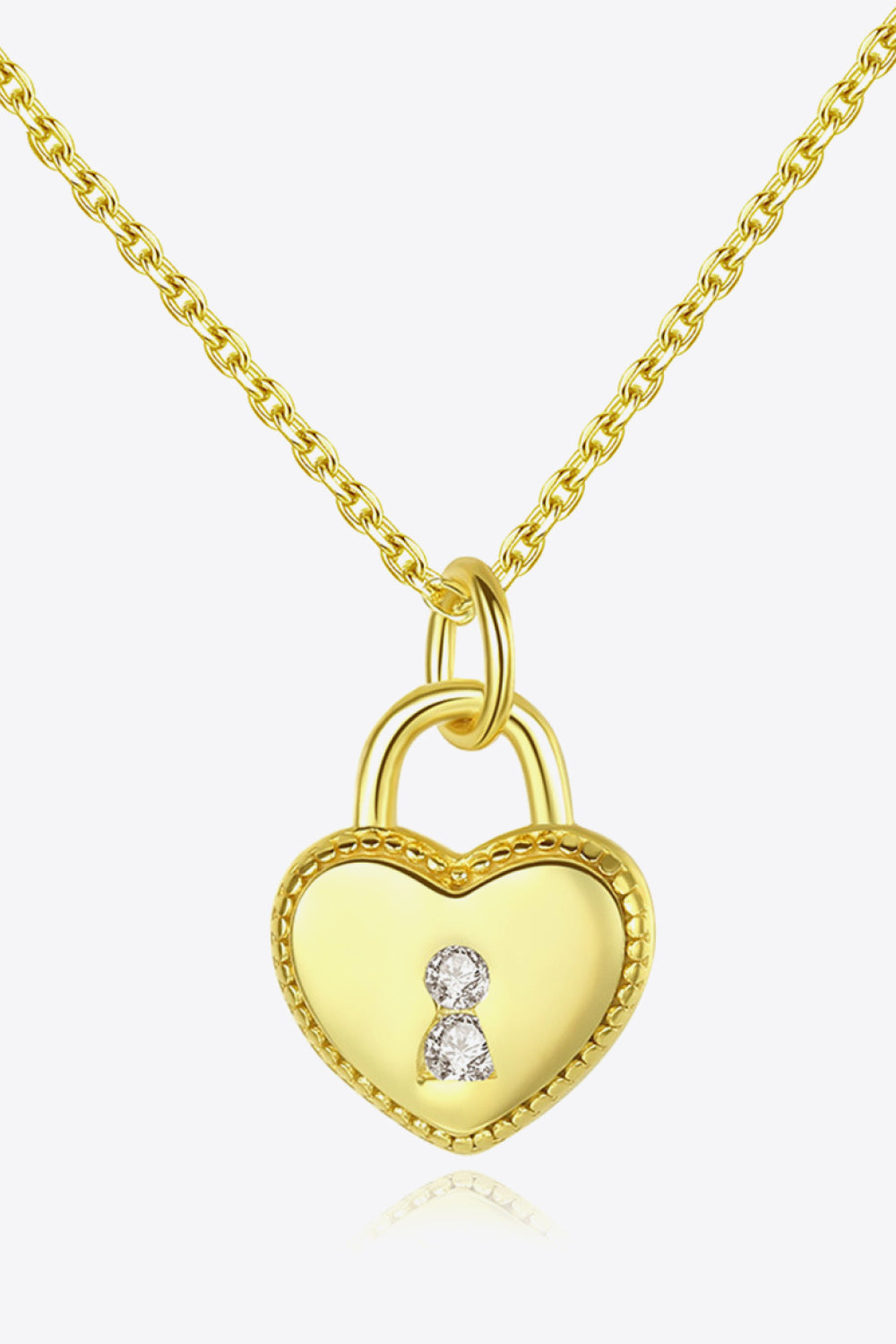 Sterling Silver Heart Lock Pendant Necklace